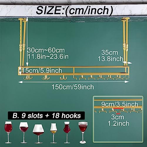Casier à vin de plafond à grande capacité et hauteur réglable - 3