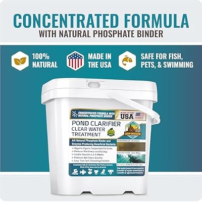 Pond Clear Water Treatment - 16 Pack for 8 Months of Pond Cleaner Supply - Pond Clarifier for Outdoor Ponds 100% Natural Pond Bacteria Packets - Made in The USA - Safe for Fish, Pets, and Swimming