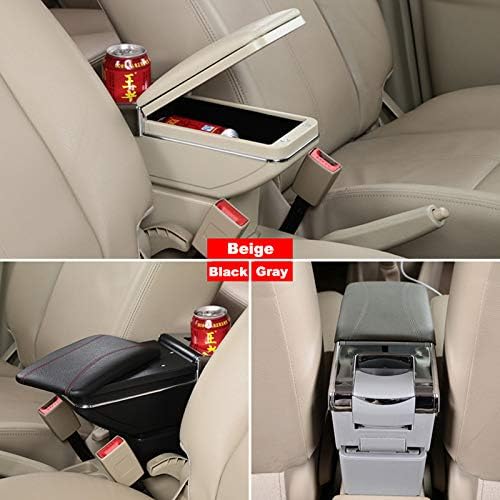 Miniatura 5 de SZSS-CAR Reposabrazos de cuero para consola central de automóvil, compatible con Peugeot 301Citroen c-Elysee 2007 2008 2009 2010 2011 2012 2013 2014
