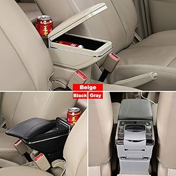 Car Center Console Armrest Box Compatible With Volkswagen Golf Mk5 (1K) VW Rabbit 2003-2009/Golf Mk6 (5K) 2008-2014/ Jetta Mk5 Vento Golf Wagon 2006-2011(NOT Compatible With Golf Plus)(beige)