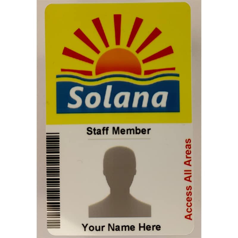 Solana Hotel - Benidorm Staff ID Card Customisable Name and Photo
