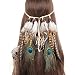 QtGirl Indian Feather Headband Tassel Hemp Rope Bohemian Hairband for Women Girls Festival Headdress