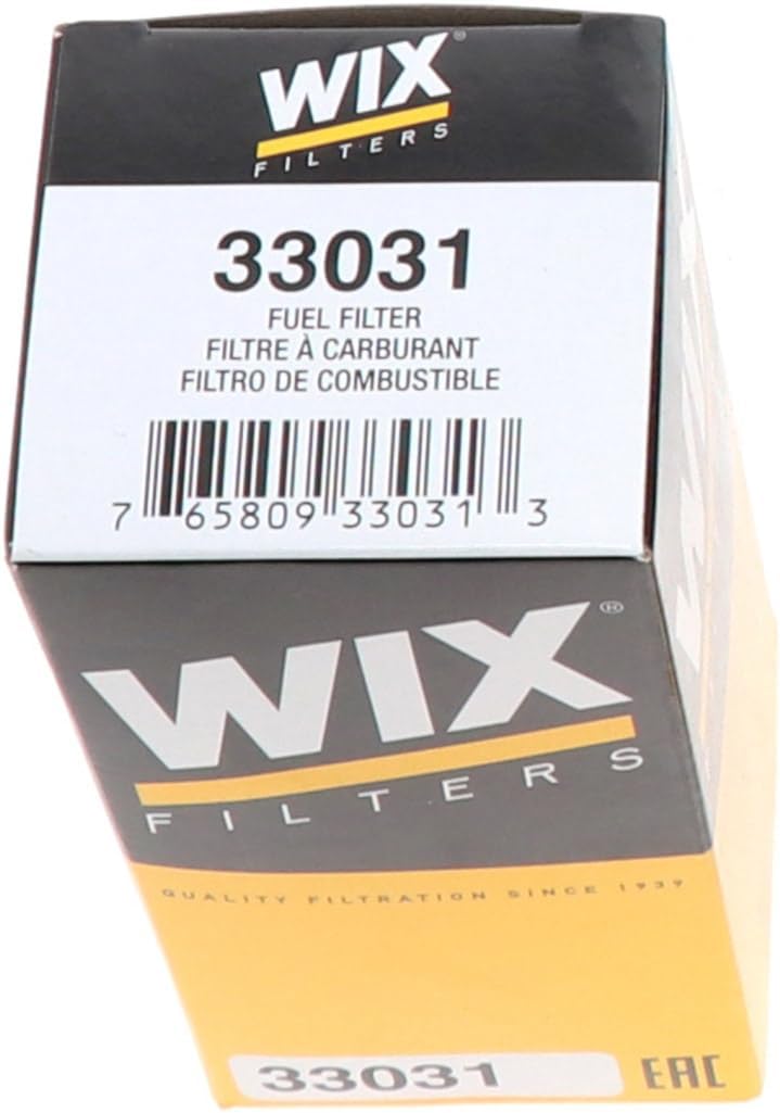 WIX 33031 In-Line Fuel Filter Replacement Compatible with Various Early Model Import and Domestic - 1/4" Inlet and Outlet, Gasoline Only (12 Micron)