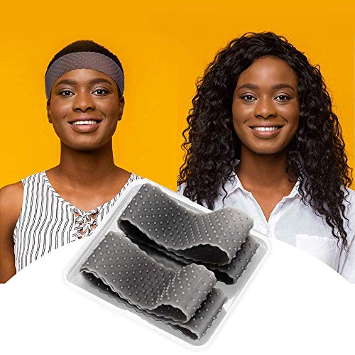 2Pcs Wig Fix Silicone Wig Grip Natural Silicone Non Slip Wig Grip Head Band for Women Comfort Elastic Wig Grip Headband to Hold Wigs Frontal Sports and Yoga Transparent Grey