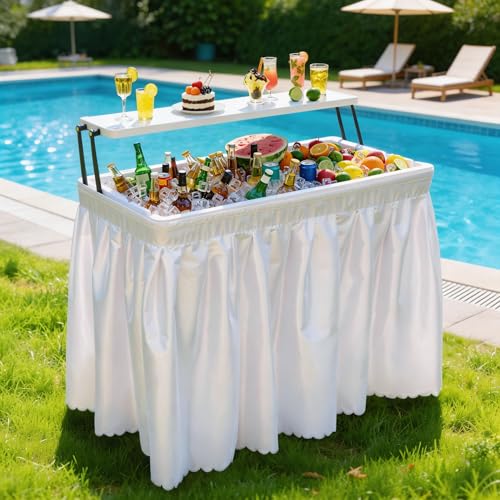 Two-Tier Folding Ice Cooler Table