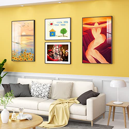 Nuggicet 24X36 Picture Frame Black Or 20X32 With Mat, Aluminum Metal Wall Mount Acrylic Photo Frame For Artwork,Uv Acrylic,Portrait,Poster,Wedding Picture,Family Picture Oil Painting #TOP2