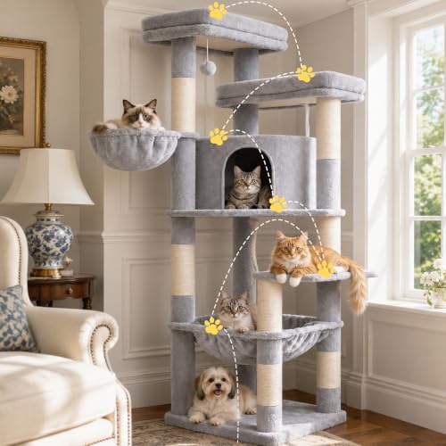 Hey-brother Cat Tree Tower for Indoor Corner with Spacious Condo, MPJ062W by Hey-brother - Used condition - Image 8