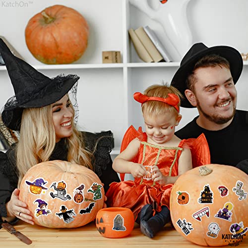 Katchon, Cute Halloween Stickers For Kids - Pack Of 100 | Halloween Vinyl Stickers | Scary Halloween Pumpkin Decorating Stickers | Halloween Water Bottle Stickers For Kids | Halloween Party Favors #TOP5