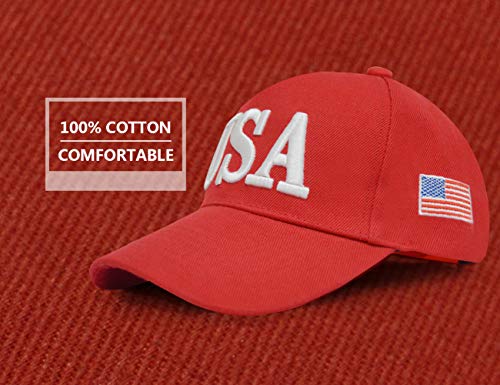 Usa Baseball Cap Polo Style Adjustable Embroidered Dad Hat American Flag For Men And Women Red #TOP6