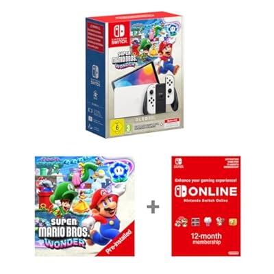 Nintendo Switch - OLED Model (White) + Super Mario Bros. Wonder Pre Installed Switch Online 12 Month Subscription Redemption Code | Ya disponible en tu tienda friki favorita! En mundofriki.es! Nintendo Switch - OLED Model (White) + Super Mario Bros. Wonder Pre Installed Switch Online 12 Month Subscription Redemption Code | Ya disponible en tu tienda friki favorita! En mundofriki.es!