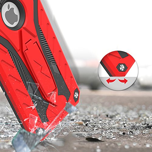 Zizo Static Series For Iphone 8 Case Military Grade Drop Tested With Built In Kickstand Iphone 7 Iphone 6S Case Red Black #TOP4