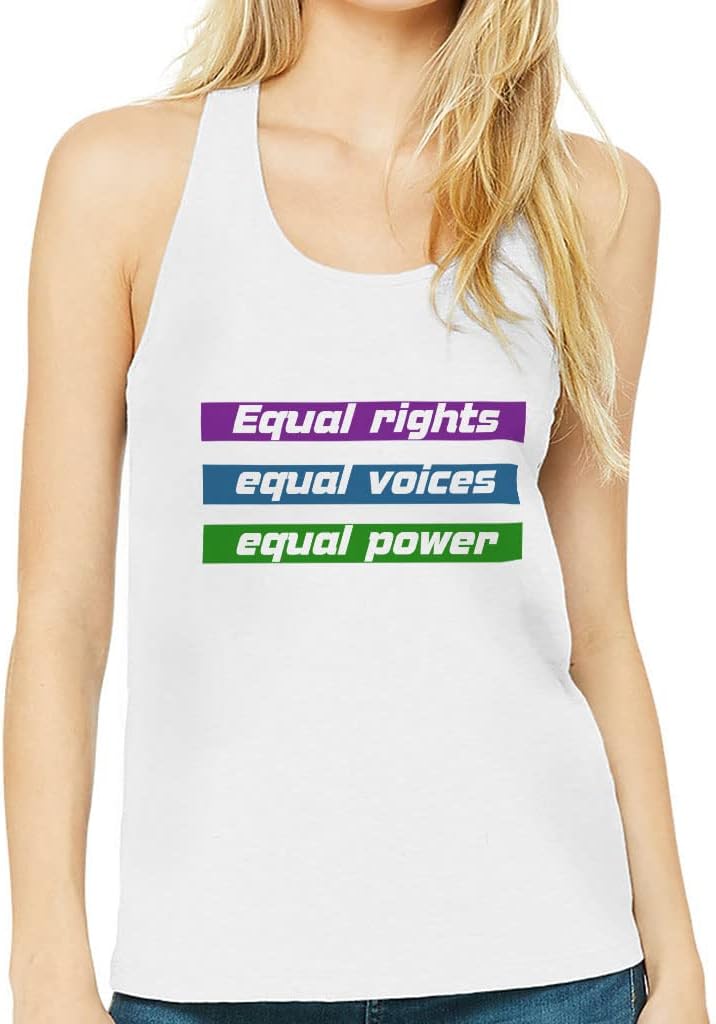 Equal Rights Women's Racerback Tank - Printed Tank Top - Cool Trendy Workout Tank