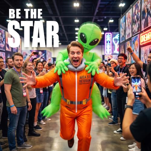 COOLWUFAN Inflatable Alien Costume with 2 Fans, Blow Up Costumes for Adults by COOLWUFAN - Used condition - Image 6