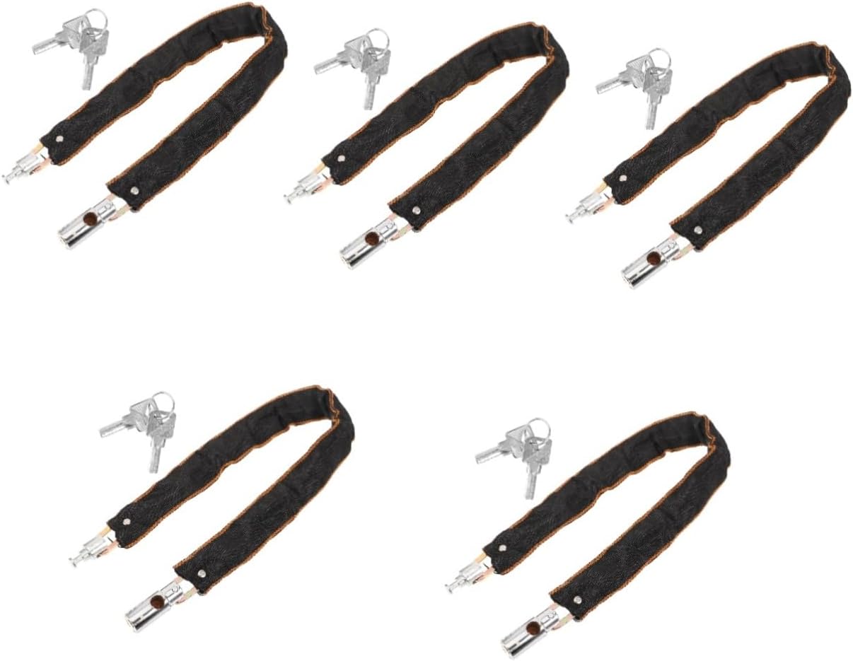 GALPADA 5pcs Chain Lock for Bike Security Portable -Theft Lock with Keys Chain for Mountain Electric Scooters Wear-Resistant Design Convenient Locking