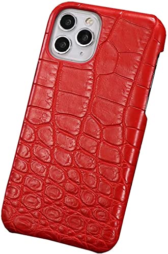Coque de luxe en cuir crocodile rouge pour iPhone 13 Pro Max