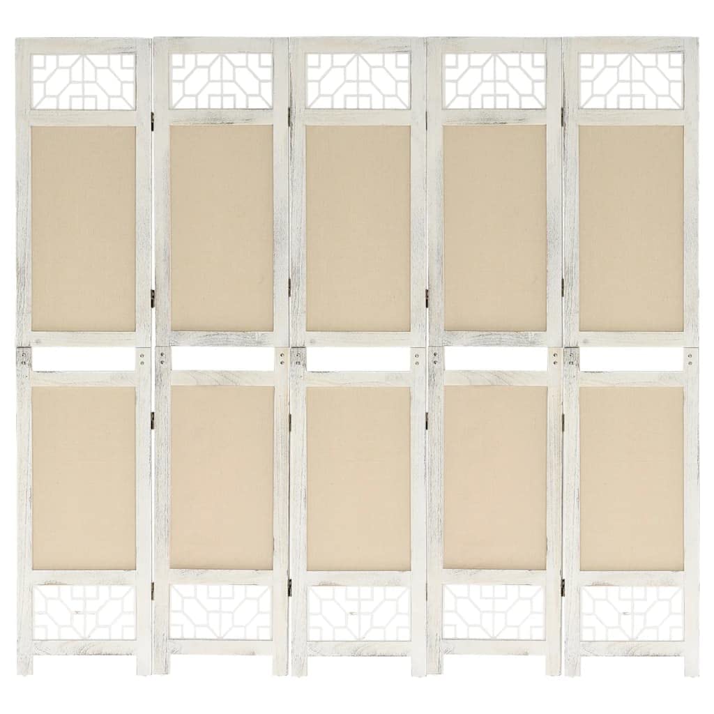 Paravent intérieur crème et blanc pour créer un coin bureau dans votre salon