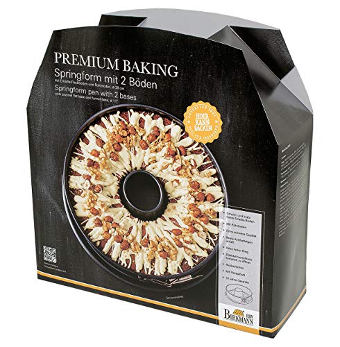 Birkmann, Premium Baking, Springform mit 2 Böden, Ø 28 cm, aus Karbonstahl, beste Antihaftbeschichtung, mit Edelstahlverschluss, hohe Materialstärke, mit extra hohem Rand; Höhe 9 cm, 882041