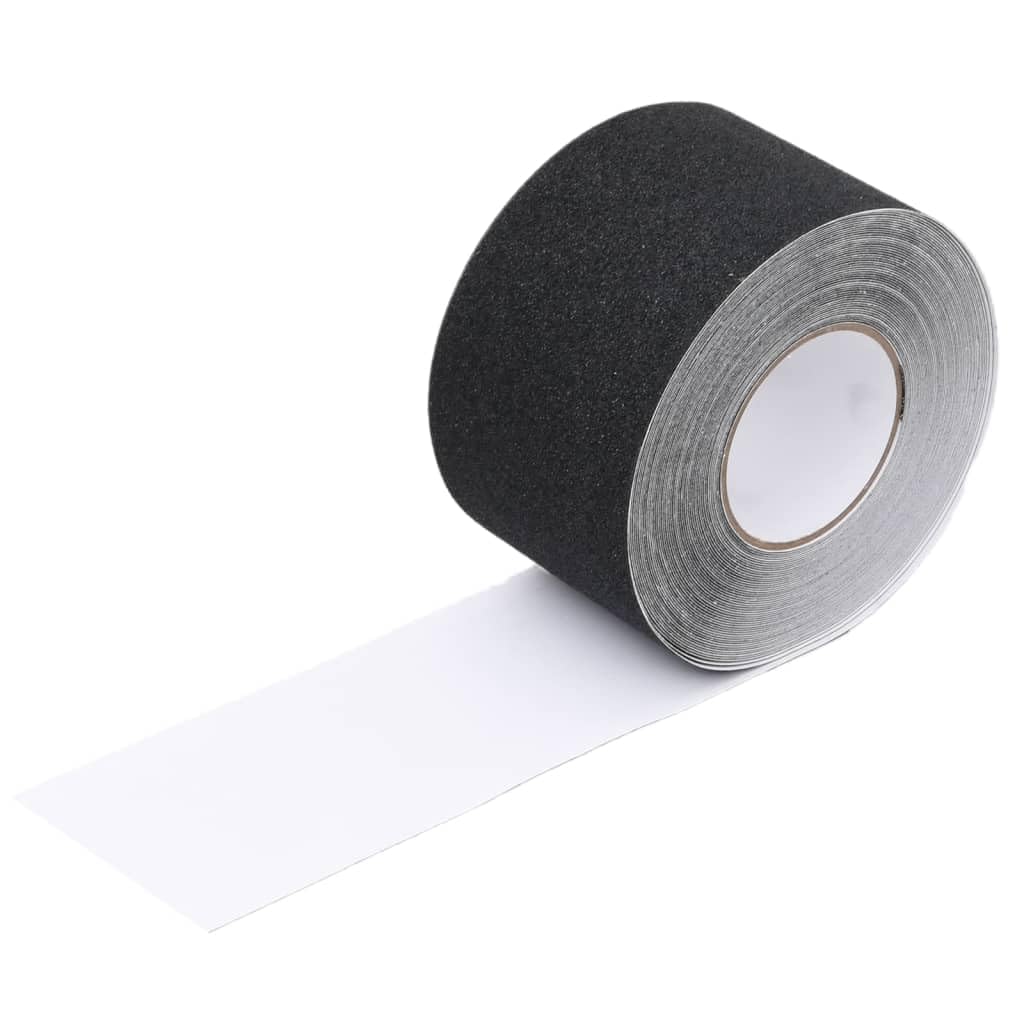 Cinta antideslizante negra 0,1 x 20 m PVC | Para interior y exterior, grano 80, fuerte adherencia, resistente al agua, se puede cortar