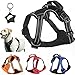 No Pull Dog Harness Reflective, Comfortable Puppy Vest Harness with Handle and 2 Leash Attachments Adjustable Soft Padded for Pet Cat Black Small
