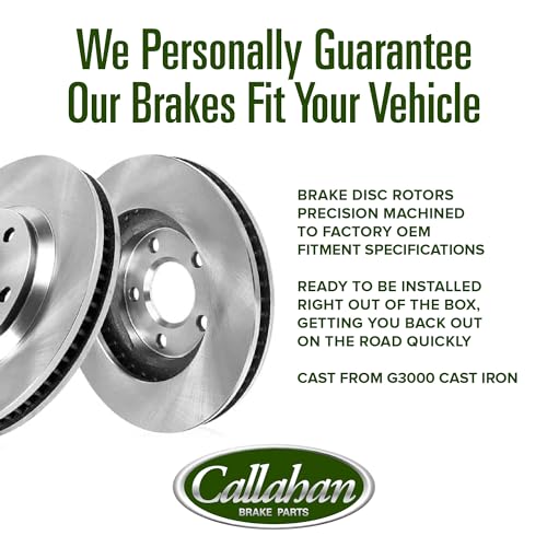 Image of Callahan Brake Parts Rear Brake Kit For Buick Encore 2018-2022, Chevrolet Trax 2018-2022 [Model Specific] Replacement Brake Rotors with Ceramic Brake Pads