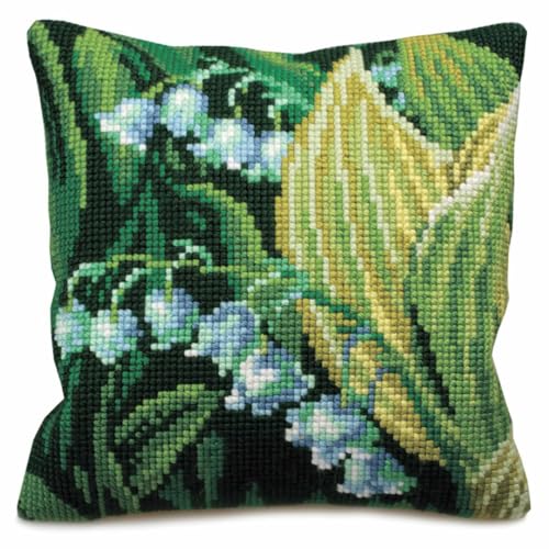 Kit de coussin gros trous Muguet Droite idéal pour s'initier facilement à la broderie sur coton