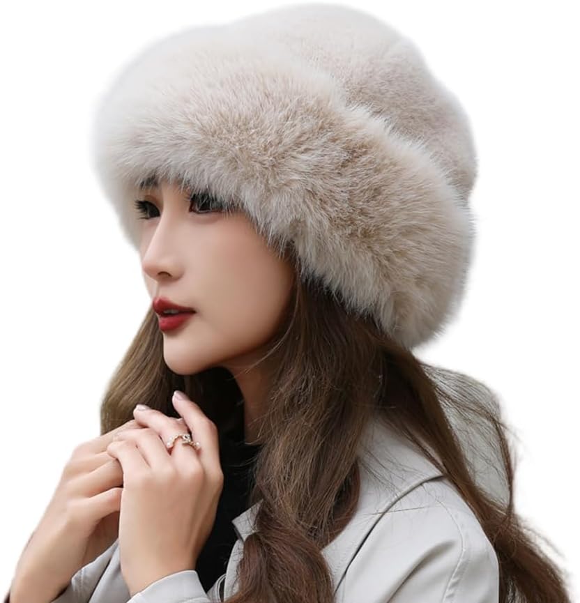 Thickened Faux Fur Warm Hat, Luxurious Women’s Faux Mink Mongolian Hat, Versatile New Winter Beret for Women Girls