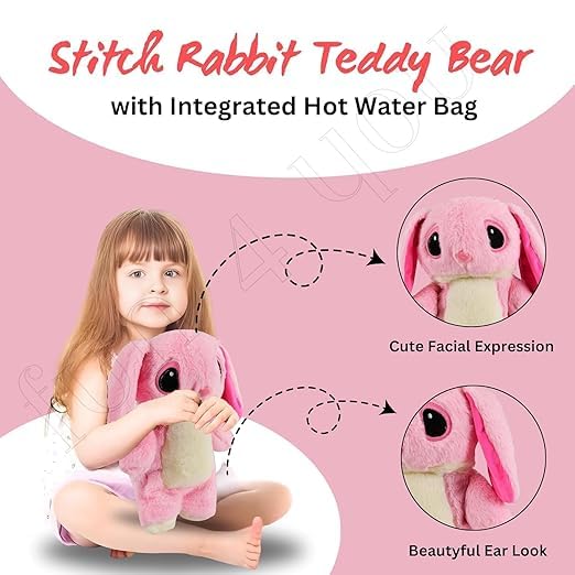 Image of ZEXSAZONE Soft Plush Teddy Bear Hot Water Bottle - Cute & Cozy Stuffed Toy Style Cover for Kids & Adults | Relieves Pain, Cramps & Provides Warmth | Perfect Winter Gift, Birthday & Valentine Present