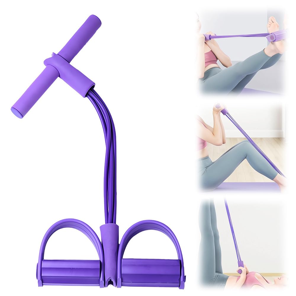 21 Fitness Resistance Bands-4 Tube Pedal Ankle Puller 2025 New Adjustable Resistance Bands for Leg Exercise Durable Pedal