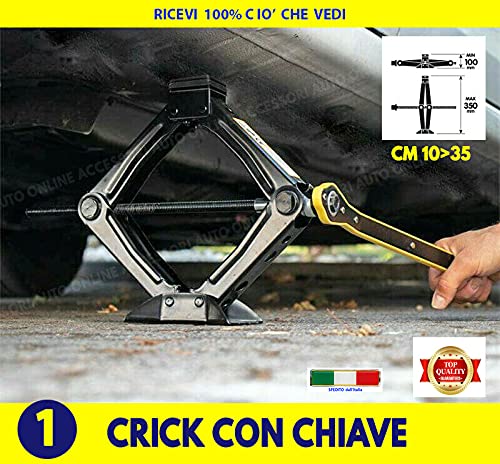 Cric A Pantografo 1500 KG - Sollevatore Officina Per Auto | Altezza 105-385 Mm | Nero - Foto 6