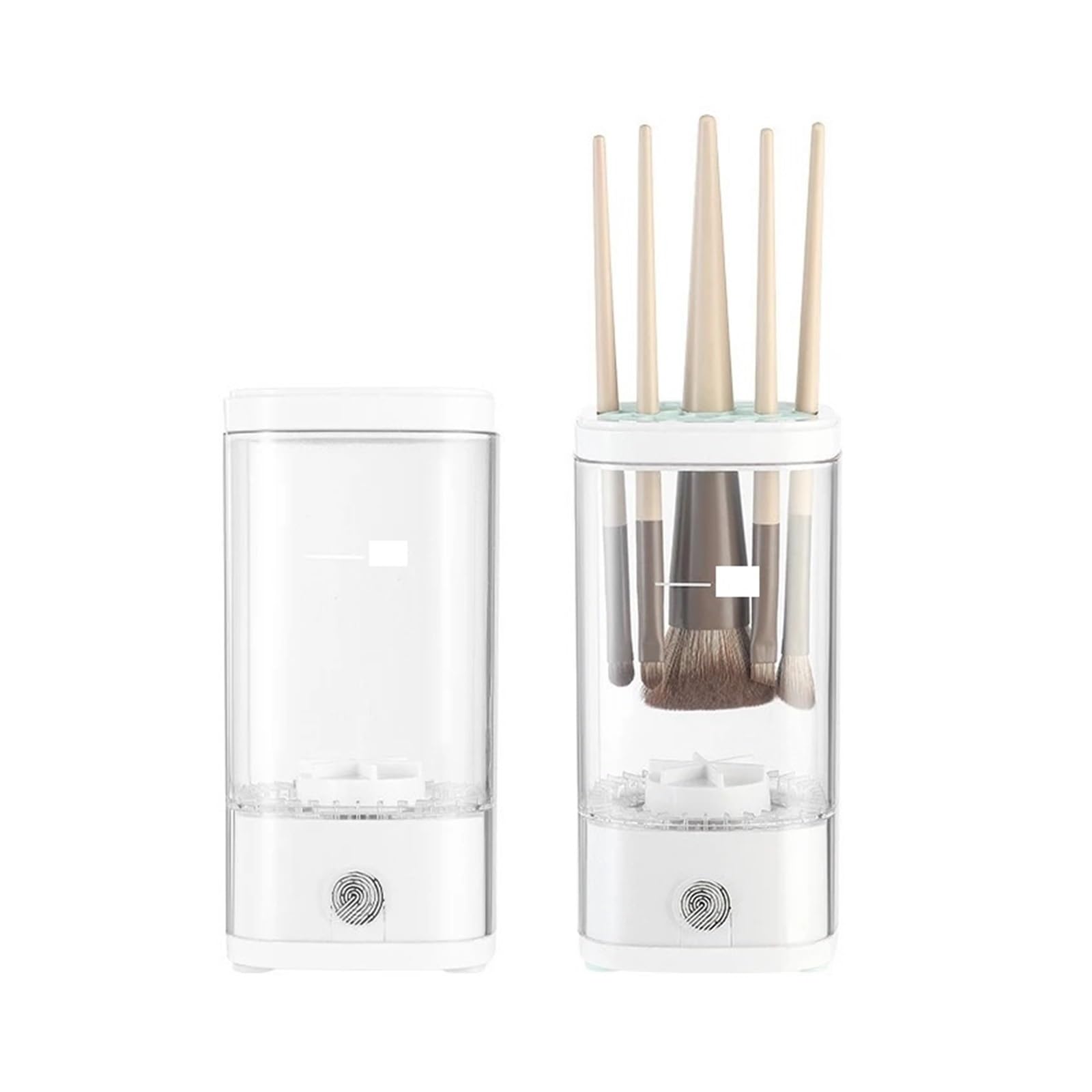 Convient pour nettoyeur automatique de pinceaux de maquillage avec boîte de rangement – pour éponges, houppettes et outils de beauté – Cadeau idéal pour les femmes et les maquilleurs