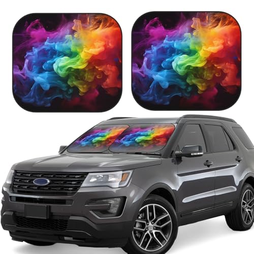 Pare-soleil voiture pliable fini le volant brûlant - Protection pare-brise arc-en-ciel M