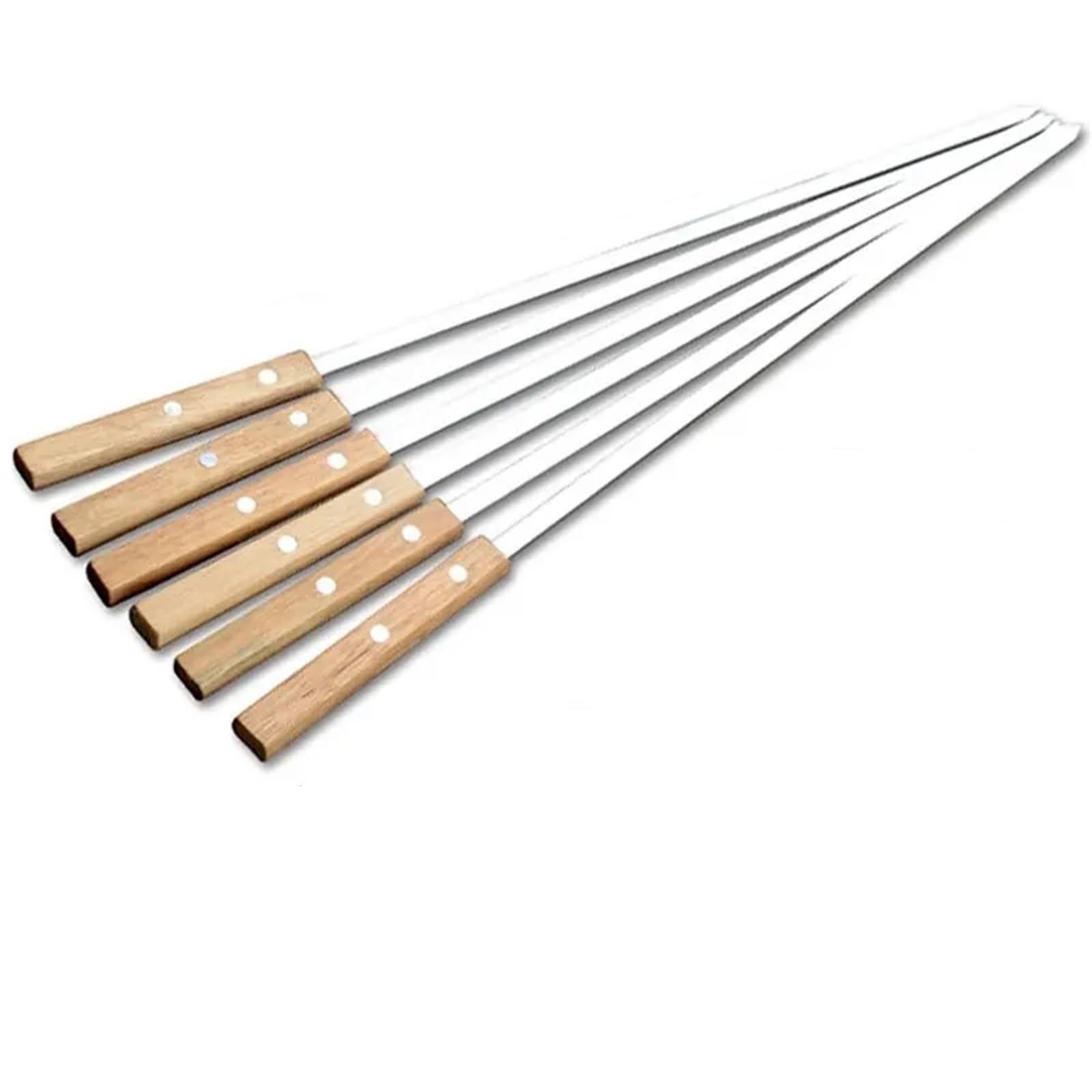 Pinchos Acero Inoxidable Brocheta profesional for barbacoa, plana, de acero inoxidable 340, 21 pulgadas largo(6pcs kabob skewers)