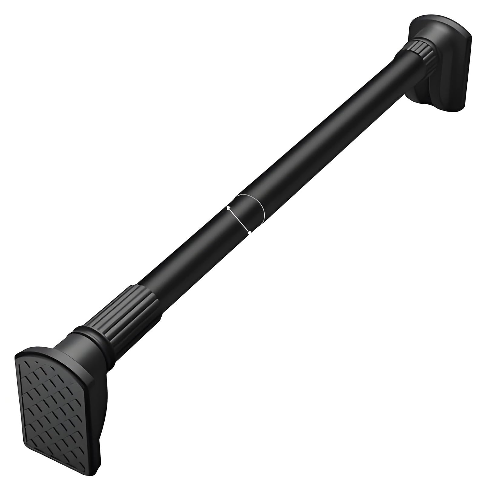 Barra de tensión resistente de 32 mm, 80-410 cm, sin taladro, barra telescópica, soporta 50 kg, multiusos, para baño, ventana, cocina, armario, color negro (3,6 m)