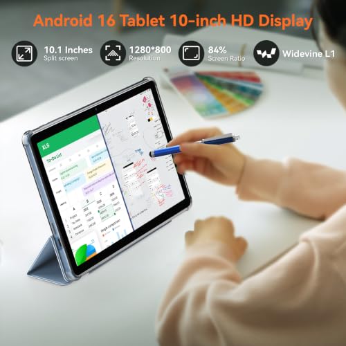 Image of T20 10.1 Inch Android Tablet,Massive 256GB ROM, Up to 24GB RAM, Octa-Core Processor, 10 inch HD IPS Display Tablet for Movies & Gaming, 5000mAh, 5G WiFi, GPS, Dual Camera, Type-C, Grey
