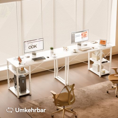 ODK Kleiner Tisch mit Regal, 120×48 cm, Weiß – Ansicht 5