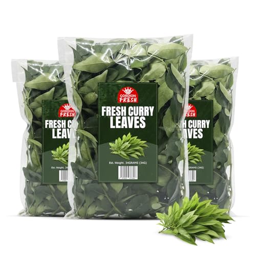 GORDION Fresh Curry Leaves from INDIA-Kaddi Patta (3 Packs - 100g)