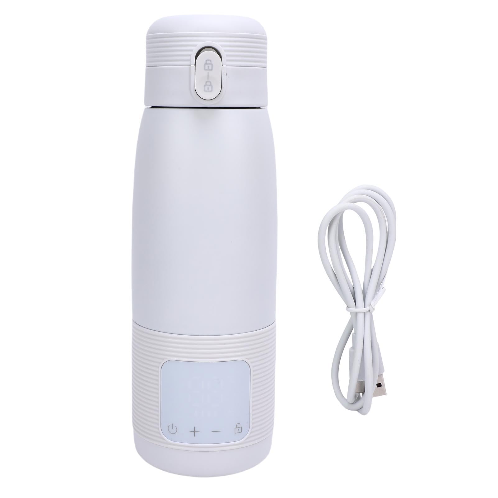 Generic Calentador de Biberones Portátil, Ligero y Recargable, Control de Calor Ajustable de 37 ℃ a 55 ℃ para Viajes, Acampadas y Necesidades de Niños Pequeños (500 ml 6400 mah)