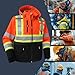 JKSafety Hi Vis Jackets for Men High Visibility Waterproof Softshell Jackets High Vis Reflective Jacket with Detachable Hood Orange Coats Polar Fleece Lining Meet ANSI Class 3 (SJ500-OBLK XL)