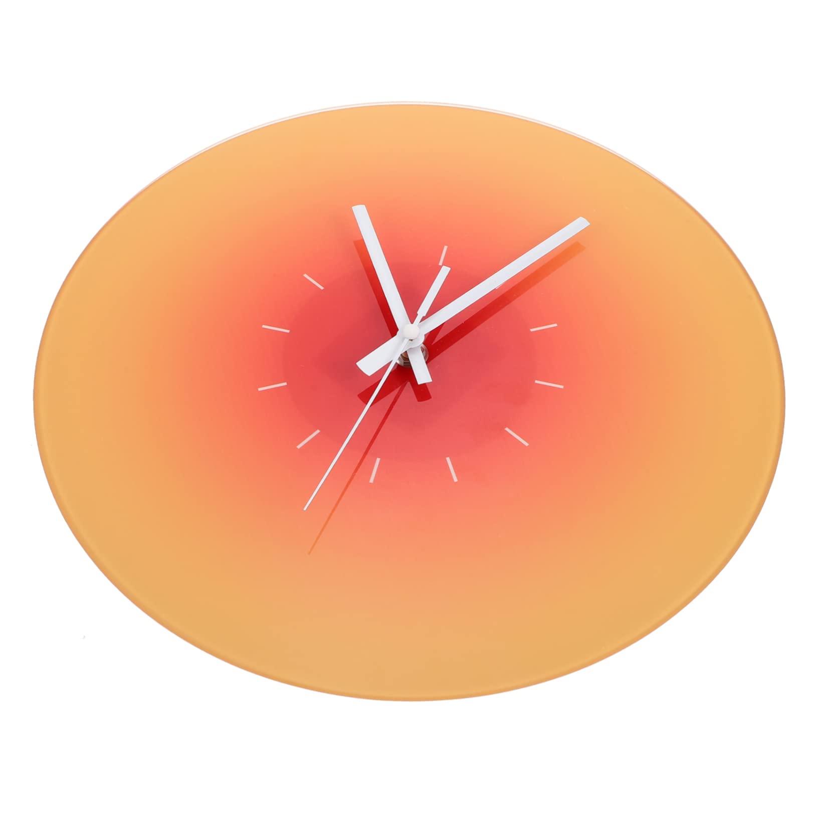 Horloge murale en verre design coucher de soleil moderne et silencieuse de 12 pouces