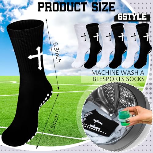 Cross Grip Soccer Socks Anti Slip Religious Christian Jesus Soccer Socks for Men and Women Football Crew2