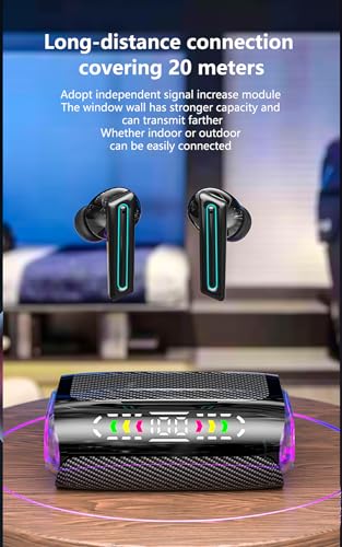 Image of True Wireless Earbuds, 2024 Bluetooth Headphones 5.3 Earbuds, Waterproof Touch Control Ear Buds in-Ear Built-in Mic, with LED Power Display, IP7 Waterproof Earphones Sport Headset - Model 44