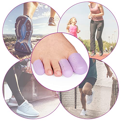 Image of Povihome 16 Pack Upgrade Gel Toe Protector Silicone Toe Caps Toe Sleeve Protectors, Prevent Pain Relief for Corns, Blisters (4 Pack Large Size + 8 Pack Medium Size + 4 Pack Small Size)
