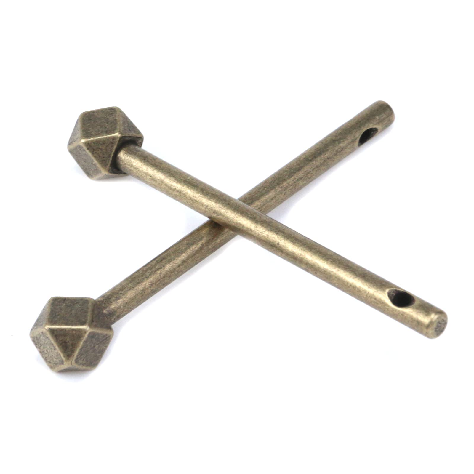 Crapyt Chinese Antique Lock Latch Lock Bolt Mystery Bronze L95mm/3.74" 30g Brass Vintage 2 PCS Door/Cabinet Hardware Key Latch Latch Decorative