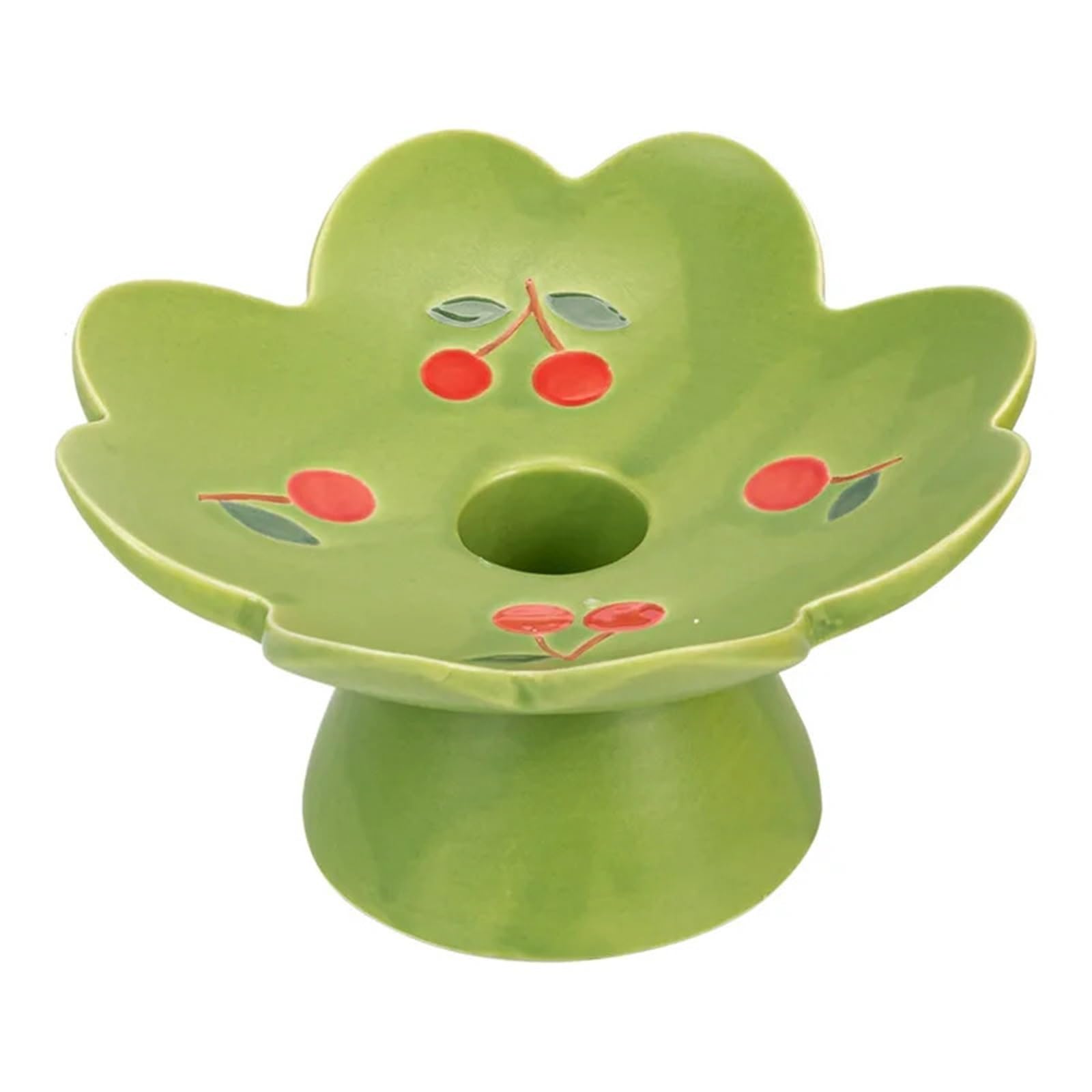 1Pair Creative Ceramic Candlestick Hand-painted Candle Holder Stick Home Decoration Accessories for Candle(Color1)