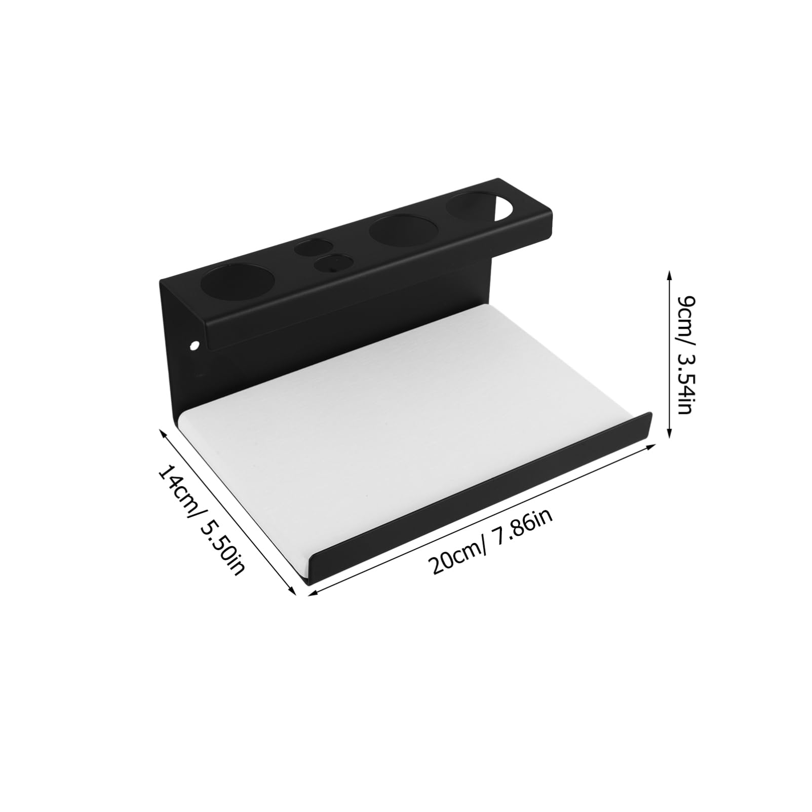 Ciieeo Portaspazzolino Nero Elegante Con Scomparti Per Spazzolini Elettrici e Dentifricio Organizer Da Bagno Multifunzionale Con Vassoio Per Tazze e Accessori Facile Da Installare e
