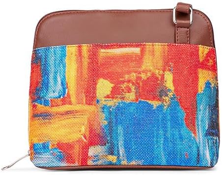Women’s Printed Crossbody Sling Bag – Vegan Leather Handbag with Adjustable Strap, Stylish Small Purse for Travel, Daily Use & Casual Wear