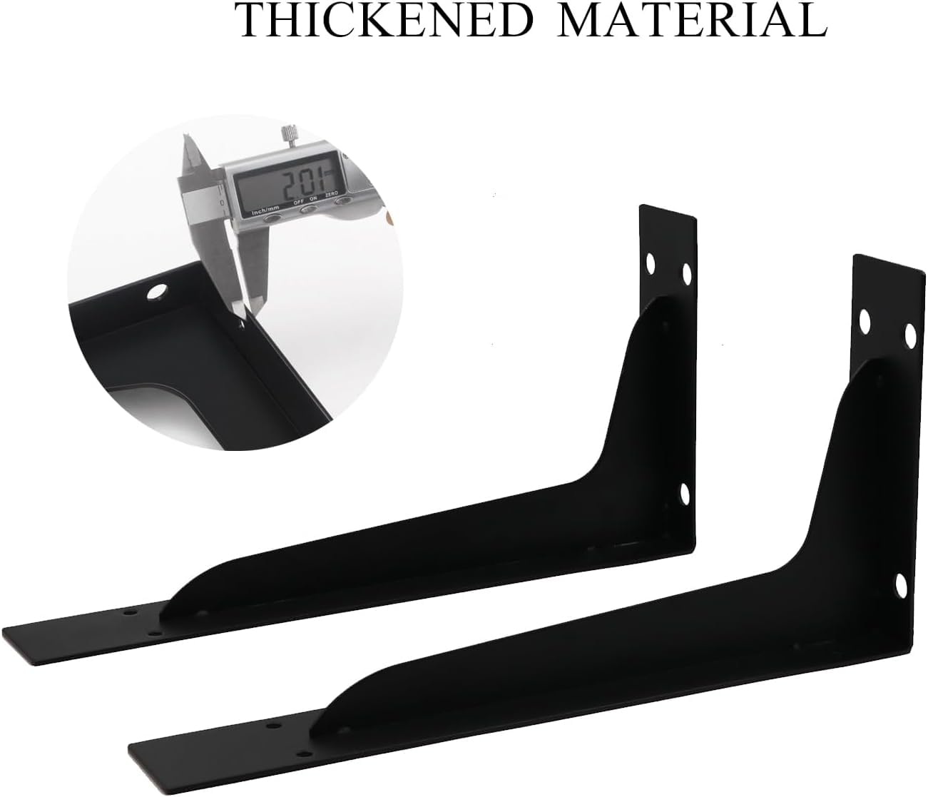 Soporte para Estantes de 4 Piezas – Escuadras de Soporte de Acero de 8/12/16 Pulgadas, Integrado de Ata Resistencia 90° para Montaje en Pared, Negro, Antioxido(4pcs-16IN/391MM)