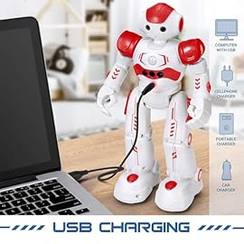 KingsDragon RC Robot Toys for Kids, Gesture & Sensing Programmable Remote Control Smart Robot for Age 3 4 5 6 7 8 Year Old Boys Girls Birthday Gift Present,Red