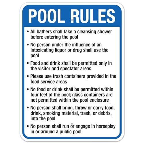 New Mexico Pool Rules Sign 8x12 Metal Indoor/Outdoor