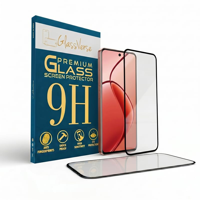 Image of GlassVerse PureView Tempered Glass for Realme C65 5G | Crystal Clear, 9H Hardness Screen Protector, Edge to Edge, Case Friendly, Hassle-less Installation Kit Included. (Pack of 2)